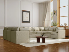 6 Seater / U-Sectional / Cream Piping
