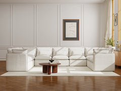 9 Seater / U-Sectional / White Boucle
