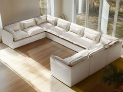 9 Seater / U-Sectional / White Boucle