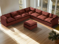 7 Seater / Corner + Ottoman / Rust