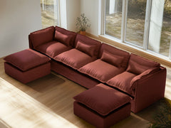 4 Seater / U-Sectional / Rust