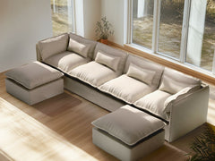 4 Seater / U-Sectional / Linen Beige