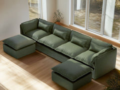 4 Seater / U-Sectional / Olive Green