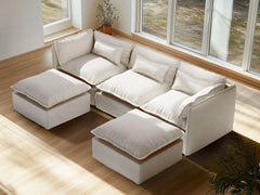 3 Seater / U-Sectional / White Boucle