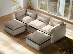 3 Seater / U-Sectional / Linen Beige