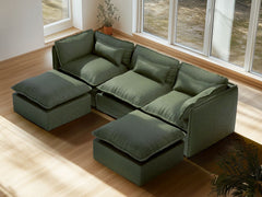 3 Seater / U-Sectional / Olive Green