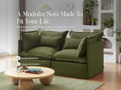 2 Seater / Sofa / Olive Green