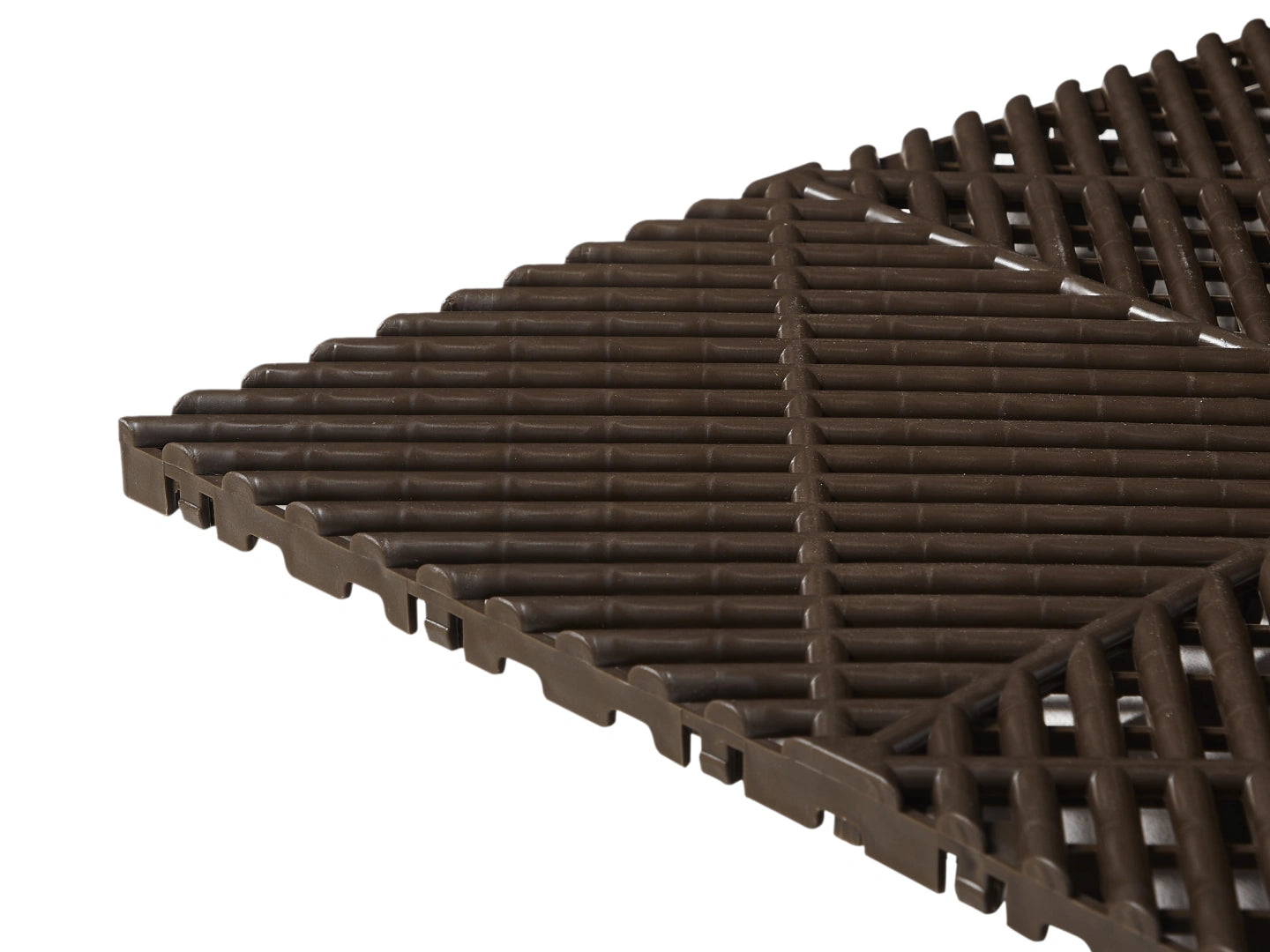 Close-up of the Brown Cocoon Bed Airflow Pad tile surface and connectors