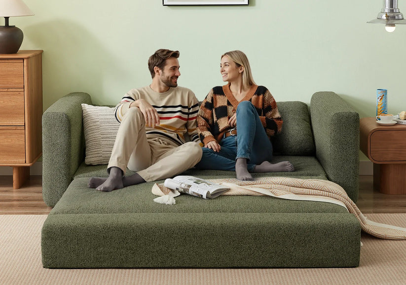 Cushie Snuggle Sofa Bed sage green