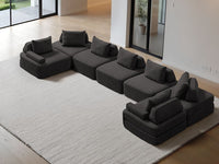 Cushie Modular 7-Seater U-Shaped Chaise (5.08m) - Charcoal