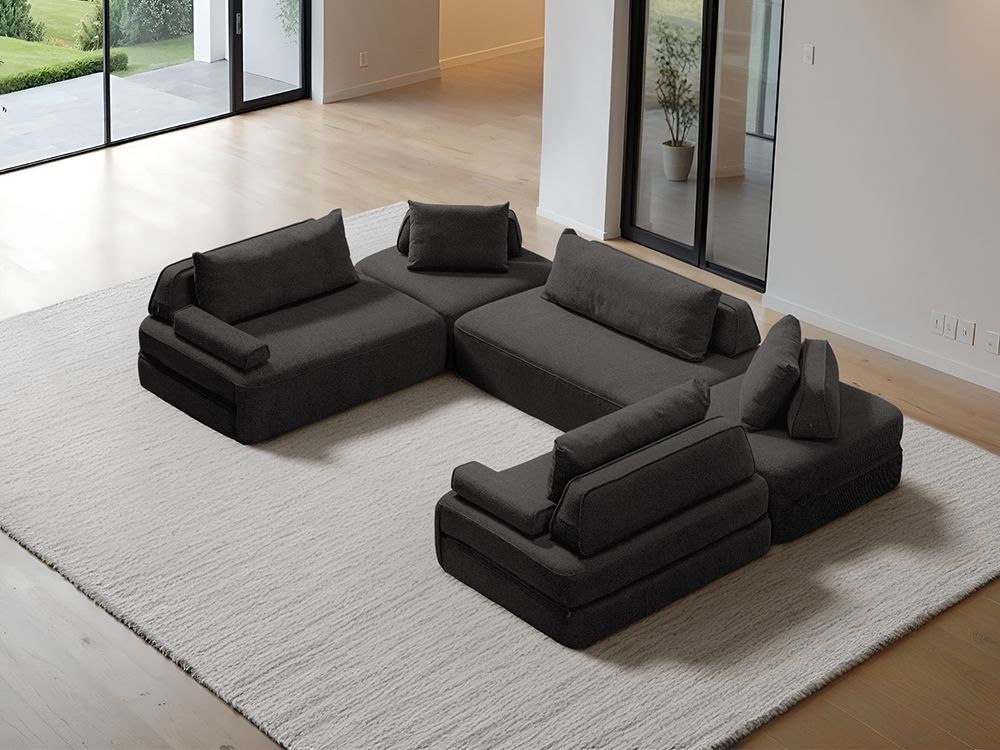 Cushie Modular 8-Seater U-Shaped Chaise (3.56m) - Charcoal