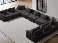 Cushie Modular 9-Seater U-Shaped Chaise (5.08m) - Charcoal