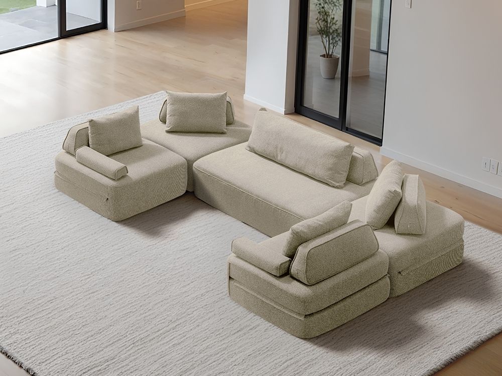 Cushie Modular 8-Seater U-Shaped Chaise (3.56m) - Cream