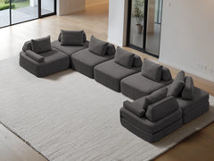 U-Shaped Chaise / 7-Seater U-Shaped Chaise 5.08m / Charcoal