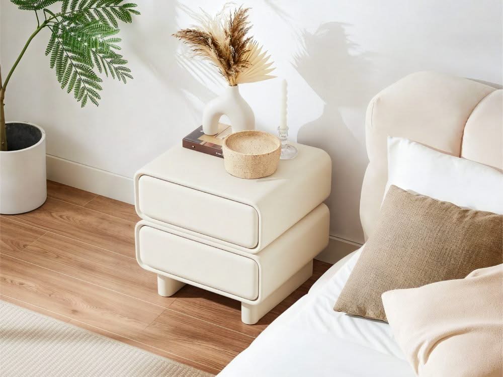 Twix Bedside Table White
