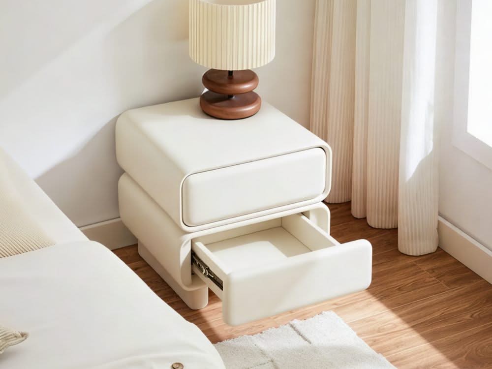 Twix Bedside Table White