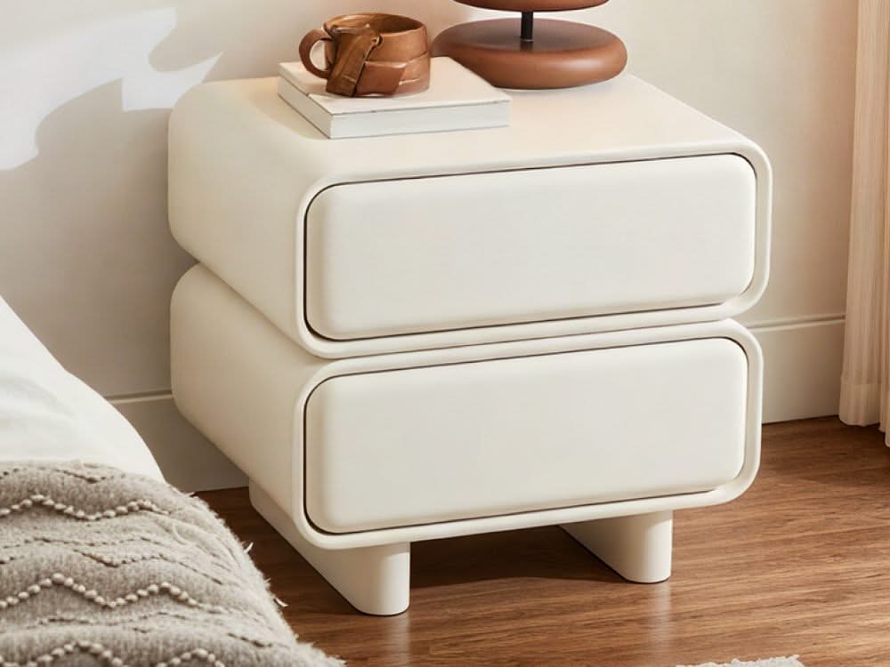 Twix Bedside Table White
