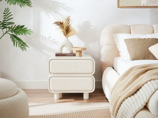 Twix Bedside Table White