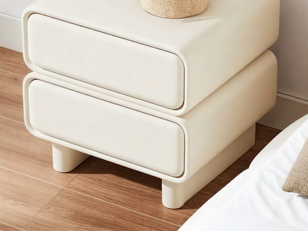 Twix Bedside Table White