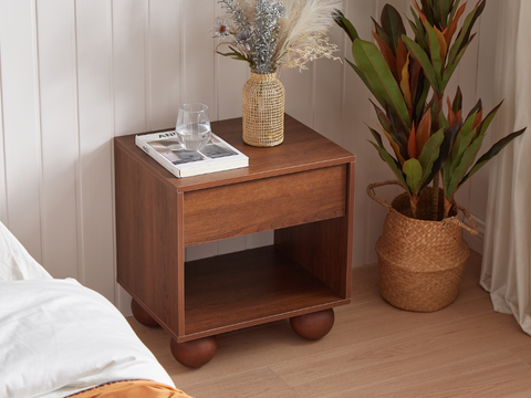 Ballico Set of 2 Bedside Table - Walnut