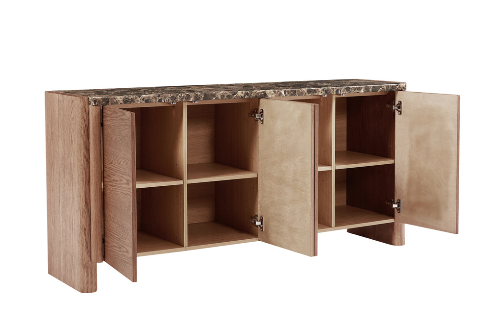 Hank Marble Sideboard - Walnut