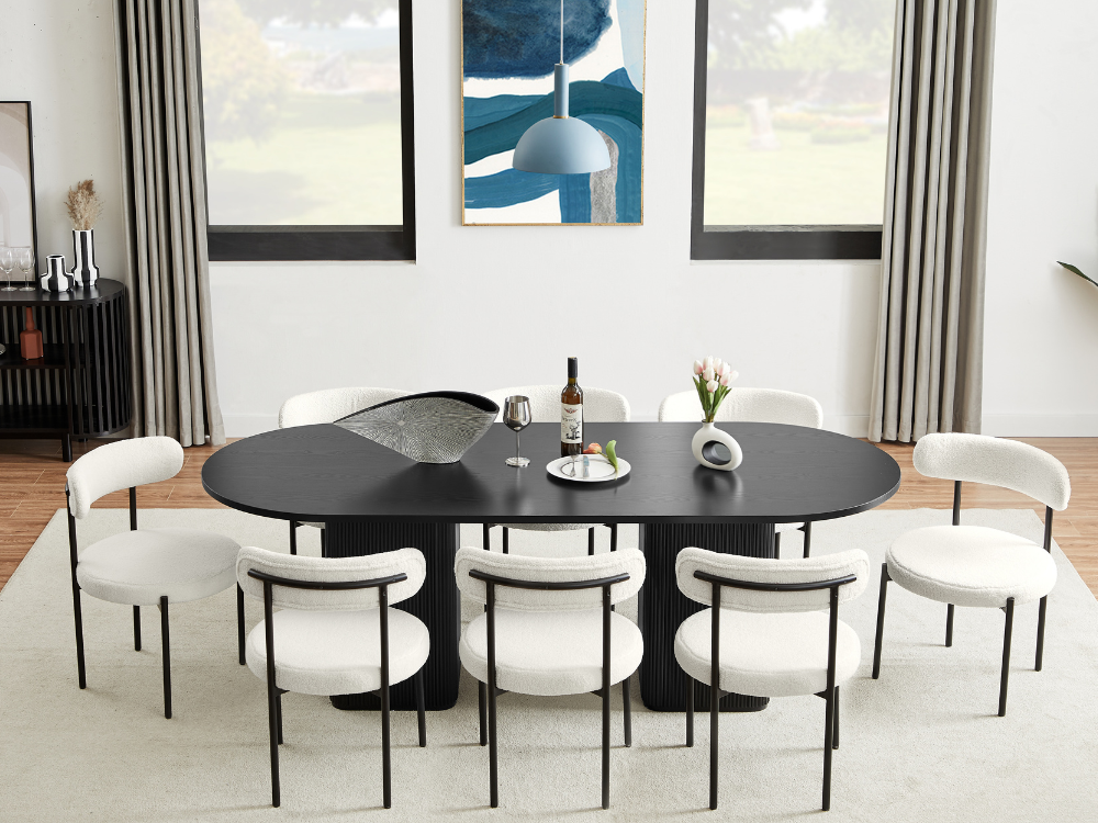 Oval dining table seats 8 hotsell